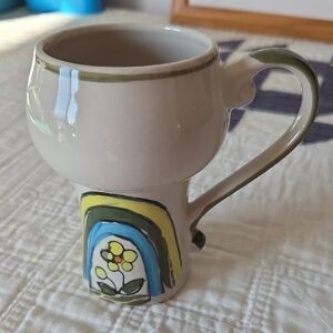 Enesco Handcrafted Ceramic Mug with Floral Design